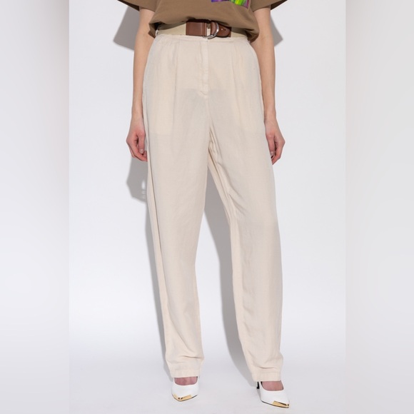 Emporio Armani Pants - Emporio Armani Cream Flowy Trouser Pant Size 6